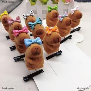 [COD] Modingdue 1Pcs Cartoon Children 3D Capibala Hair Clip Plush Hairpin DIY Bow Sunglasses Rose Hat Design Capybara Duckbill Clip Accessories