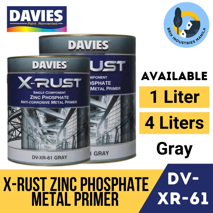 Davies X-Rust Anti-Corrosive Zinc Primer Gray Paint Primer Coating for  Metal Surfaces 1L/4L Lazada PH