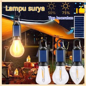 New Solar Rechargeable LED Camping Light - Perfect for Outdoor Adventures Emergency Light Bulb