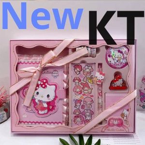 Kawaii Sanrio Kuromi Cinnamoroll Melody Stationary Set Students Back to School Gift  Notebook Acrylic Gel pen Sticker Tape Badge Book clip Notepad birthday gift