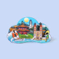 Shandong Qingdao Weihai Zibo City Wooden Fridge Magnet Custom Tourist Attractions Souvenir Magnetic Sticker In Stock. 
