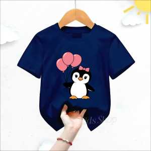 Atasan Baju Kaos Terbaru Untuk Anak Perempuan Dan Laki Laki Motif PENGUIN Viral Usia 1-12 Tahun