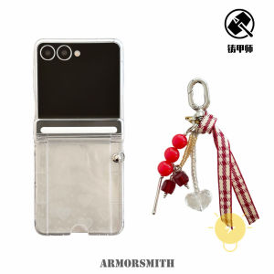 For Z Flip 8 Case Transparent TPU Heart Banderole Phone Case For SAMSUNG Galaxy Z Flip 7 6 5 4 3 Cover Aesthetic Korean Cute