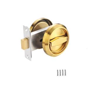 Double Sided Invisible Door Handle Lock Corrosion Resistant Door Hardware Stainless Steel Round Recessed Door Lock