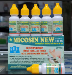 Micosin new hộp 10 lọ x 10ml nhiễm khuẩn hô hấpkhò khètụ huyết trùng cho gà đá gà chọi gà tơ gà con