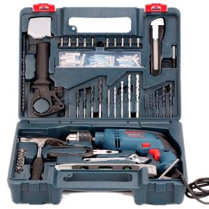 BOSCH GSB 550 BỘ COMBO 100 MÓN PHỤ KIỆN VÀ MÁY KHOAN ĐỘNG LỰC 13MM 550W BOSCH CHÍNH HÃNG GSB 550 SET (VALI)