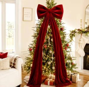 VV Oversized Christmas Bow for Home Office Events - for Christmas trees windows doors and others oversized big bow made of excellent fabric - reversible - decorative - excellent quality - excllent quality - fabric from abroad - classy and elegant -