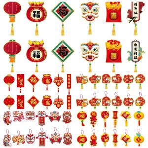 新年装饰挂件2026 XYAX(XUNJIE) cny decoration 2026 新年 马年装饰品 Layout 12/16/18pcs Chinese New Year Gold Hanging Ornaments Party Decoration Festive Decorations Spring Festival Decoration Decoration Pendant New Year Ornaments Bonsai Pendant