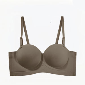 INTIMA บราไร้สายสำหรับผู้หญิงยกทรงแบบครึ่งคัพบรายกกระชับหน้าอกไร้ตะเข็บบราล่องหนกันลื่นขนาดหน้าอกเล็กใหญ่2วิธีการสวมใส่