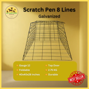 8 lines Galvanized Scratch pen / Weight 2.75 kg / Size is 40 X 40 X 28 / Cock Cage/ Game fowl/ Kulungan ng manok / Pen
