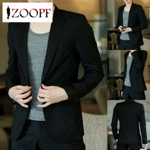Men Blazer Coat Slim Suit Korean Style Black Casual Business Daily Jackets