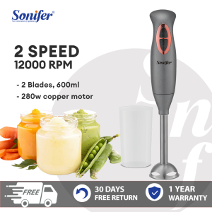 Sonifer Immersion Hand Blender Powerful 1100W Stainless Steel Stick Blender & Juicer Variable 2 Speed  High Quality Faster Finer Blending