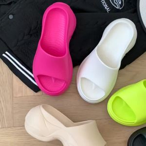 [Free Shipping] 6CM Thick-Soled Wedge Sandals For Women Trendy On EVA Soft Sole High-Heeled One-Strap Sandals