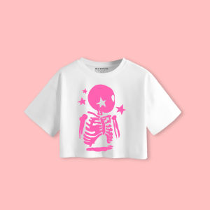 MADMAN Croptee "HARAJUKU SKULL" Premium | Croptop Putih | CRPP | DMDM2 - 19