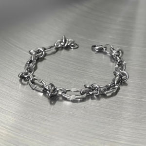 【SG 🚚】Mens Stainless Steel Knot Link Bracelet 18cm Punk Street Style Non Tarnish Hip Hop Chain