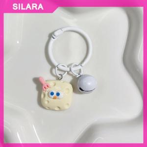 SILARA Cute Cartoon Cheese Keychain Creative Lovely Bag Pendant Keyring Girls Schoolbag Decoration For Friendship Gifts