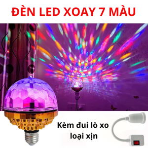 Đèn led quẩy trang trí phòng 7 màu quay 360 độ đuôi xoáy có đuôi bóng xoáy đi kèmdùng cho barvũ trường DVMEN