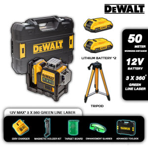 DeWalt 12-line 4D laser level for construction green light self-leveling 360° rotating cross automatic measurement