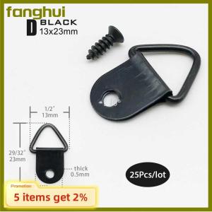 fanghui 25pcs Golden Black Triangle Hanging Oil Painting Mirror Picture Frame Hanger Art Work Photo Wall Hook with screws