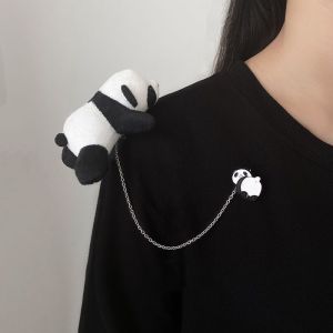 Bros Pin Desain Boneka Kartun Panda Sunflower Pikachu Dinosaurus Dengan Rantai Logam Universal