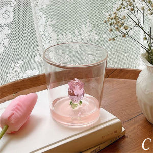 wangyueh 3D sáng tạo ly thủy tinh cốc trong suốt với xử lý cốc cà phê dễ thương chai nước chịu nhiệt Sữa Coupe tốt nhất lễ hội Quà Tặng