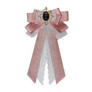 Elegant Bows Brooch Pin Durability Solid Color Necktie School Necktie for Various Occasion