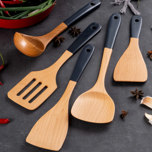 Quality Wooden Kitchen Utensils Wooden Spoons For Cooking Cutlery Natural Bamboo Spoons Non Stick Gift Kitchen Tools