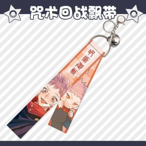 Anime Jujutsu Kaisen Cartoon Lanyard Hanging Key Chain Holder Gojou Satoru Itadori Yuuji Ryoumen Sukuna Kugisaki Nobara Fushiguro Megumi Keychain kids gift