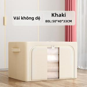 130L-Túi Đựng Quần Áo Khung Thép Đa NăngThùng Vải Đựng Đồ Đa Năng Gấp Gọn
