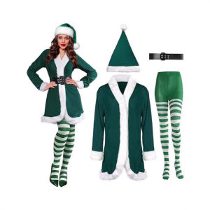 [Candy style] 2025 Christmas costume cosplay clothes Santa Claus lady green hair monster Grinch party performance costumes