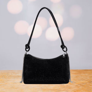 Homer Mikee Shoulder Bag Diamond Knotted Rhinestone Handbag for Women Armpit Bag for Girls