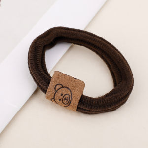 5Pcs Soft Hair Tie High Elastic Girls Children Women Simple Daily Ponytail Holder Basic Hair Bands Seamless Hair Loop INS Style Headwear Hair Accessories Cute Bear Hair Rope
