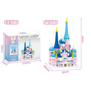 ZHBO Mainan Anak Perempuan Brick Nano Block Lego istana disney Model Susun Edukasi Mainan 6/7/8 tahun