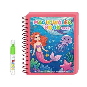 Children Water Drawing Book with Water Pen Reusable Magical Coloring Book for Early Learning Educational Book Toy