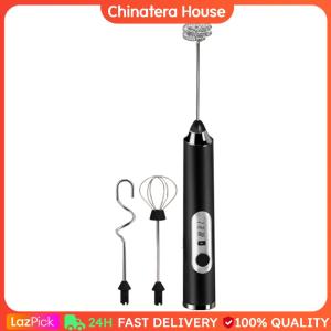 Coffee Milk Drink Egg Mixer Wireless Electrical Mini Coffee Maker Whisk Mixer Household Rechargeable 3 Speeds Stainless Steel Foam Maker Tools