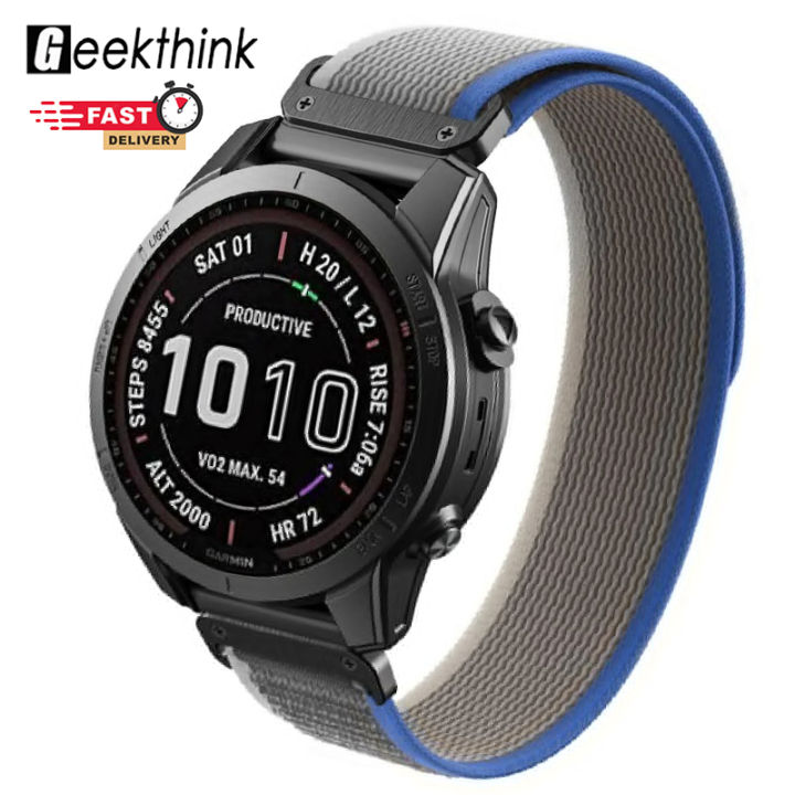GEEKTHINK 26mm 22mm Trail Loop Nylon Strap For Garmin Fenix 8/7 7X