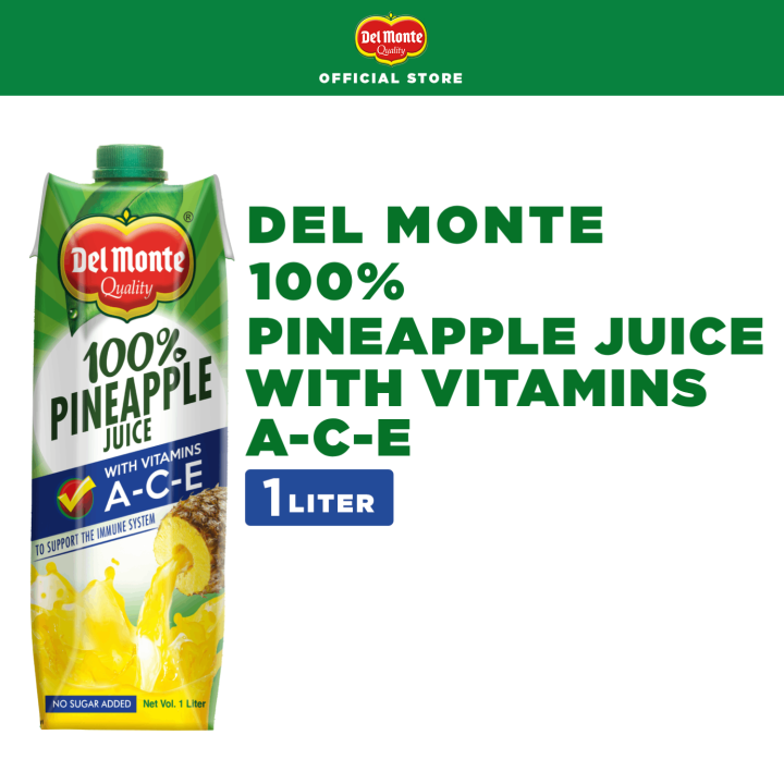 DEL MONTE 100% Pineapple Juice with Vitamin ACE to Boost the