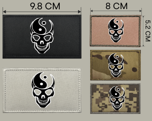 Patch_Velcro dán in KTS hình Skull Ghostviền thêu tinh xảocó mặt gai dán lên quần áo