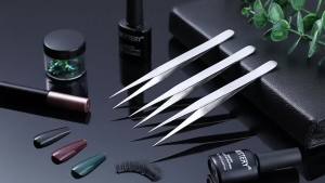 Bộ 3 nhíp đầu nhọn làm từ thép không gỉ dùng để tỉa lông mày và lông trên mặt một cách chính xác. Đầu nhọn dụng cụ loại bỏ mụn đầu đen dụng cụ lấy gai dùng cho việc gắn mi giả tay cầm chống trượt.