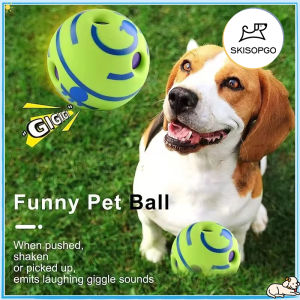 SKISOPGO Interactive Pet Dog Toy Fun Giggle Sounds When Rolled or Shaken Chewing Training Toy Pet Dogs Toothbrush Ball for Puppy Dog