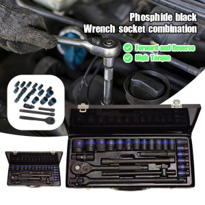 24Pcs Professional Tools Socket Wrench Set Heavy Duty Tools Set for Motorcycle Car Tool Box Set