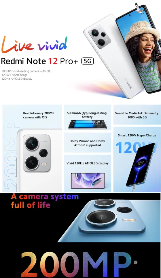 12 Pro Ois Camera Mobiles Xiaomi Redmi Note 12 Pro Plus 5G - Main Image