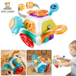【New Arrival】 Educational Baby Busy Board Cube 10 in 1 Sensory Montessori Toy for Toddlers 1-3 Years Old Development Gift