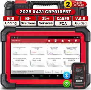 LAUNCH X431 CRP919EBT Elite OBD2 Scanner 2026 Wireless Bidirectional Scan Tool with ECU Coding CANFD & DOIP FCA AutoAuth 35+ Reset Functions V.A.G Guided Full System Diagnostic for All Vehicles