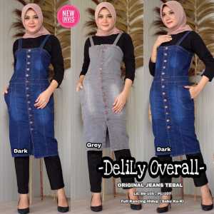 Delily Overall Jeans Import Streach - Jumpsuit Gantung - No Inner