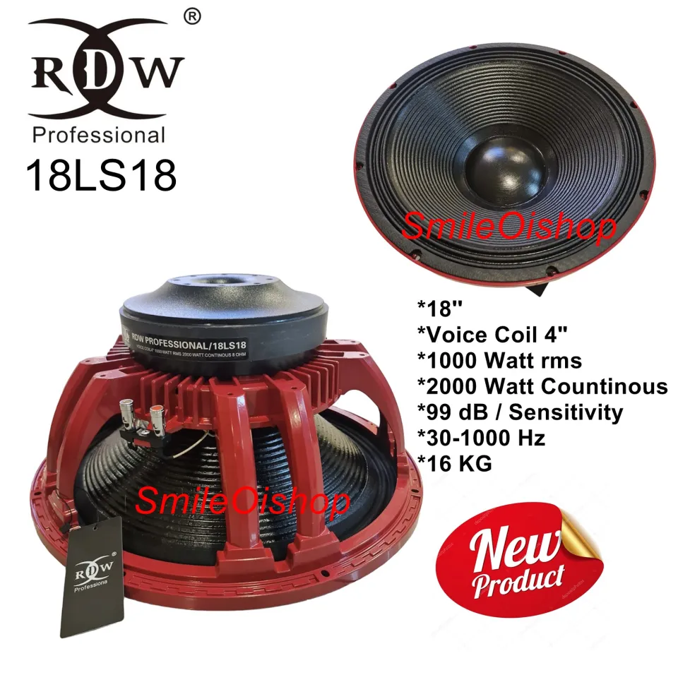 Speaker RDW 18LS18 1000W rms 2000W Countinous Speaker Component 18