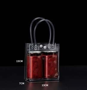 Clear Transparent PVC Tote Bag with Button Transparent Fancy Shopping Bag Cosmetic Bag Gift Bag Goodies Bag Travel Accessories Packaging Bag