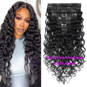 Deep Wave Clip in Human Hair 120g/set