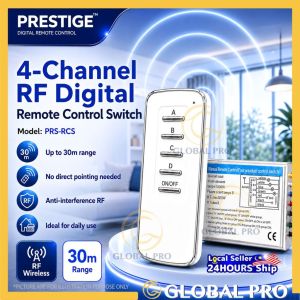 PRESTIGE 4-Channel RF Digital Remote Control 30m Wireless Range 4x1000W Suis Kawalan Lampu LED Light Remote Control 遥控灯
