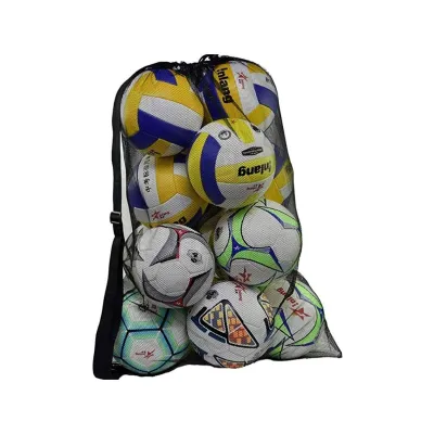 【Clearance Markdowns】 Large mesh sports bag with shoulder straps drawstring bag for storing basketball volleyball baseball and swimming equipment